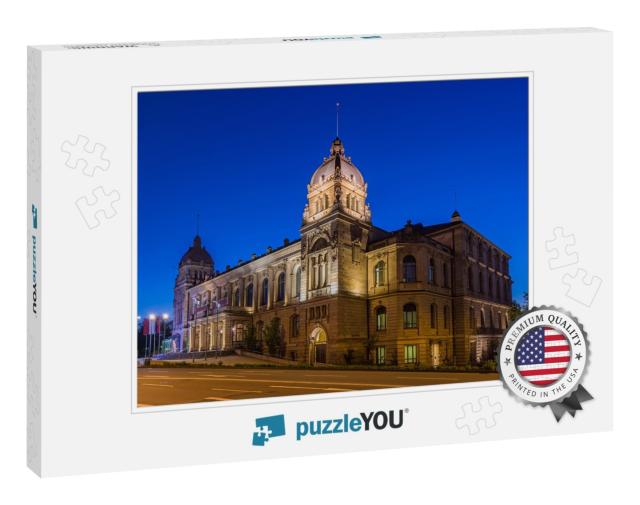 Historic Town Hall in Wuppertal At Night Germany... Jigsaw Puzzle