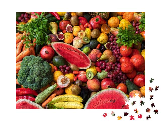 Puzzle 1000 Teile „Vielfalt an Obst und Gemüse“