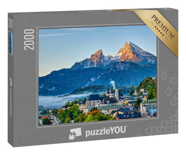 Puzzle 2000 Teile „Watzmann und die Stadt Berchtesgaden in den bayerischen Alpen, Deutschland“