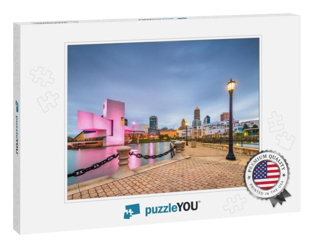 Cleveland, Ohio, USA Downtown City Skyline & Harbor At Twi... Jigsaw Puzzle