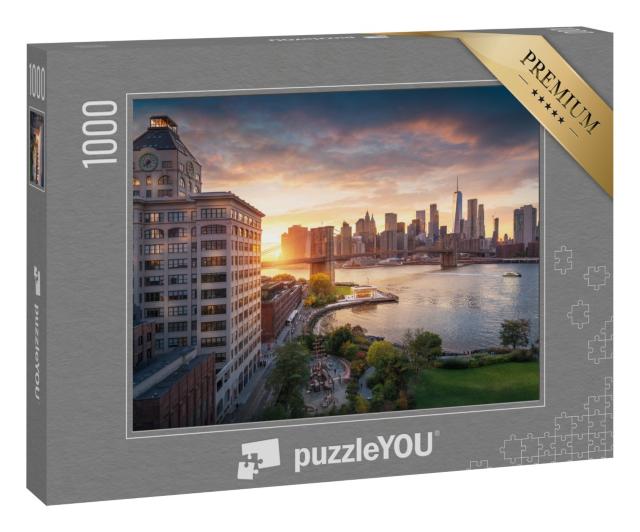 Puzzle 1000 Teile „Brooklyn Bridge in New York City mit Financial District“