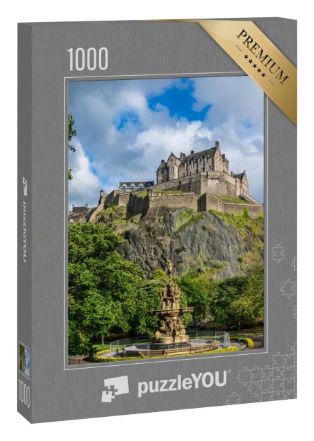 Puzzle 1000 Teile „Edinburgh Castle, Schottland, von den Princes Street Gardens aus“