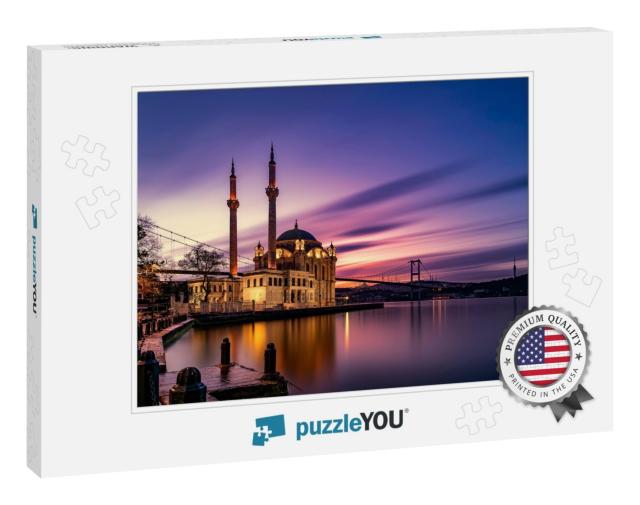 Amazing Sunrise At Ortakoy Mosque in Istanbul, Turkey... Jigsaw Puzzle