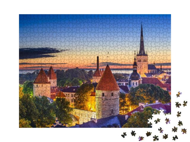 Puzzle 1000 Teile „Tallinn, Estland in der Morgendämmerung“