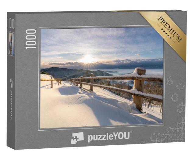 Puzzel 1000 stukjes „Magische winter zonsopgang boven de Magdalensberg“