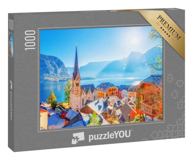 Puzzle 1000 Teile „Historisches Dorf Hallstadt, UNESCO-Weltkulturerbe,  Österreich“