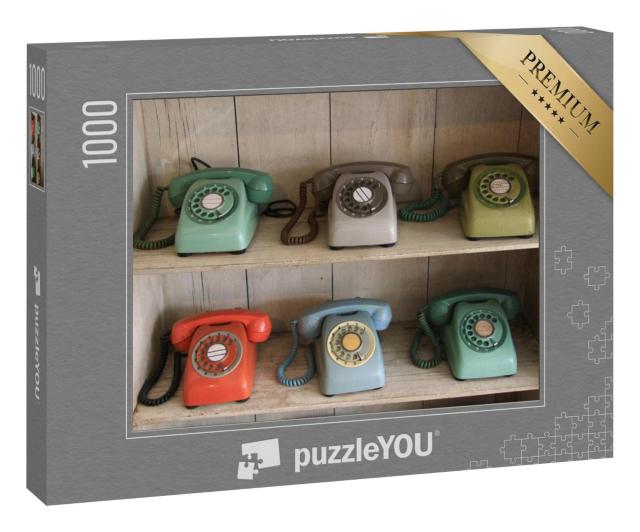 Puzzle 1000 Teile „Eine Sammlung von Vintage-Telefonen“