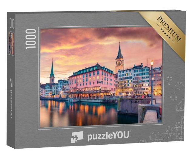 Puzzel 1000 stukjes „Fraumünster Kerk in de oude binnenstad van Zürich, Zwitserland“