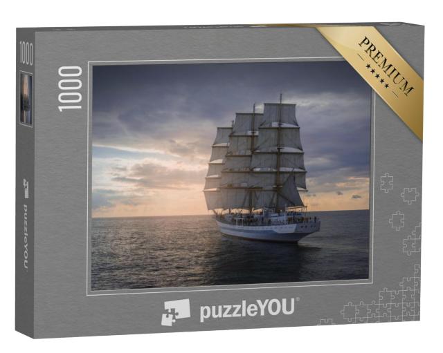 Puzzel 1000 stukjes „Historisch zeilschip op reis over zee“