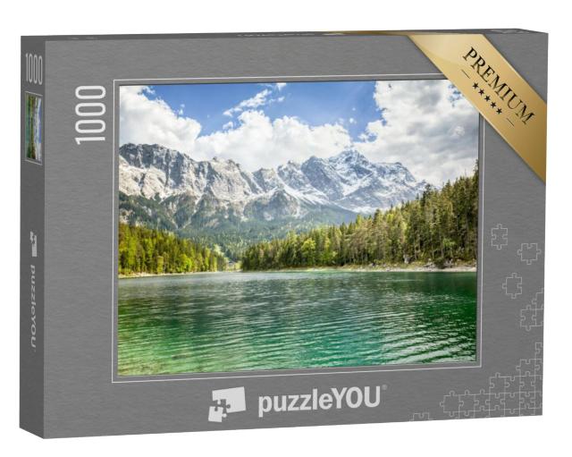 Puzzel 1000 stukjes „Een foto van de Eibsee en de Zugspitze in Beieren Duitsland“