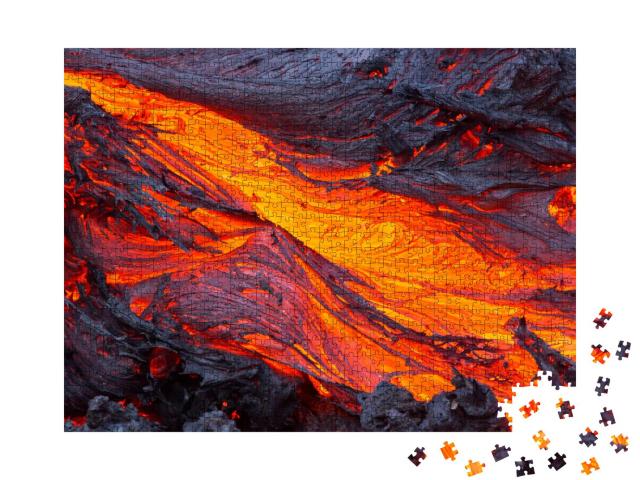 Puzzle 1000 Teile „Ausbruch des Vulkans Tolbachik, Russland“