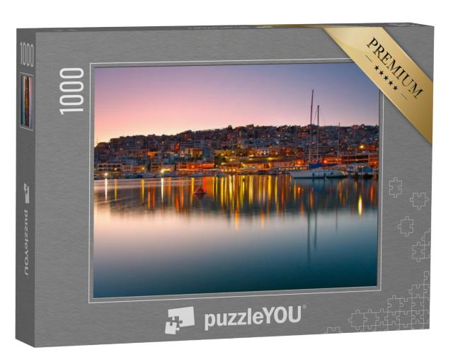 Puzzel 1000 stukjes „Avondlandschap in de Mikrolimano jachthaven, Athene, Griekenland“