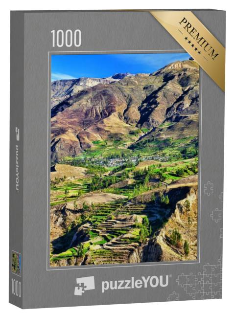 Puzzel 1000 stukjes „Trapterrassen in de Colca Canyon in Peru, 3.270 meter diep“