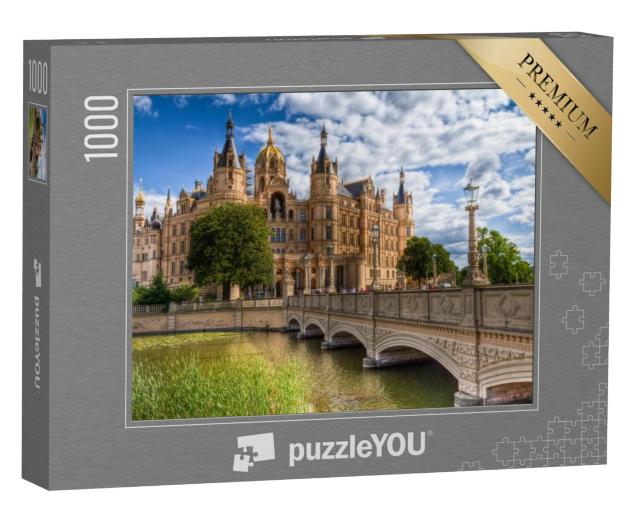 Puzzel 1000 stukjes „Kasteel Schwerin als indrukwekkende zetel van de deelstaatregering“