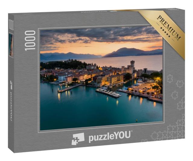 Puzzle 1000 Teile „Sonnenaufgang über Sirmione am Gardasee“