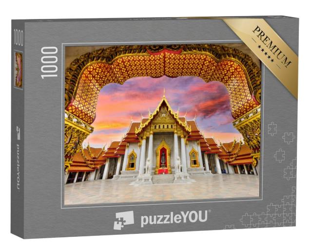 Puzzel 1000 stukjes „Prachtige marmeren tempel in Bangkok, Thailand“