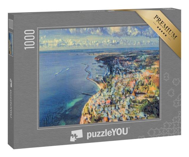 Puzzle 1000 Teile „im Stil von Paul-Cezanne - Sassnitz am Nationalpark Jasmund - Puzzle-Kollektion Künstler & Gemälde“