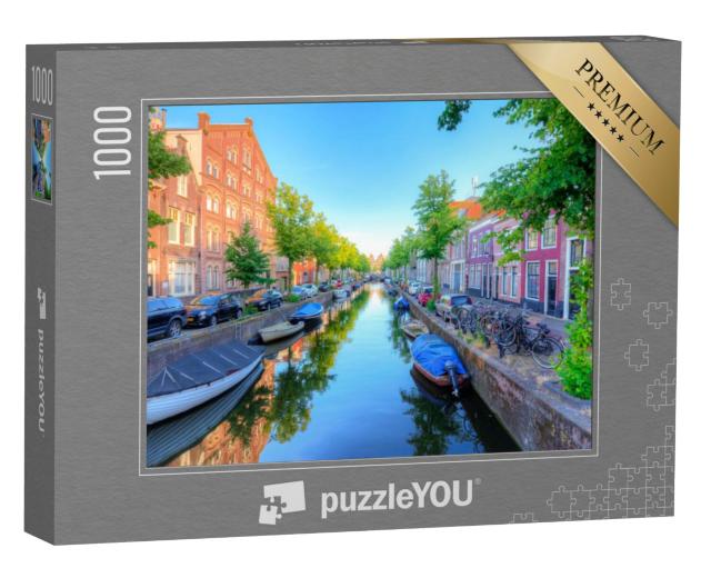 Puzzel 1000 stukjes „Architectuur en grachten in Haarlem, Nederland“