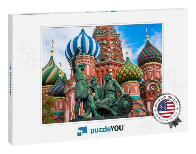 St. Basils Cathedral on Red Square in Moscow, Russia... Jigsaw Puzzle