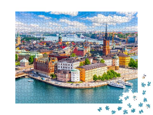 Puzzle 1000 Teile „Blick auf die Altstadt von Stockholm, Schweden“