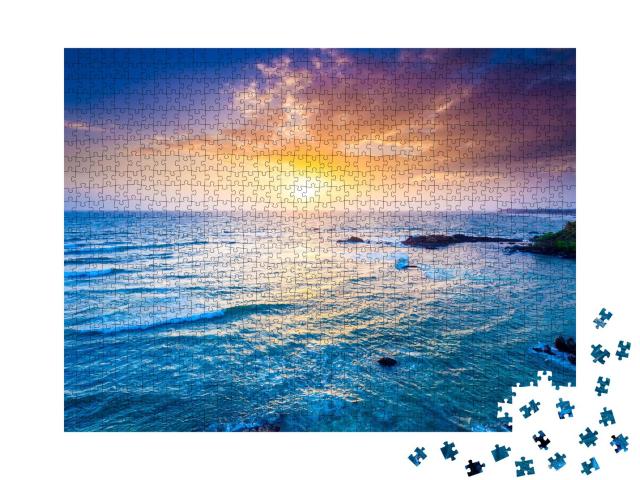 Puzzle 1000 Teile „Indischer Ozean bei Sonnenuntergang, Sri Lanka“