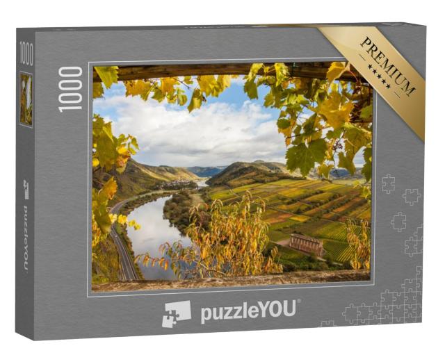 Puzzel 1000 stukjes „Gouden wijngaarden: Moezel in de herfst, Duitsland“