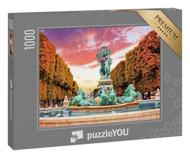 Puzzle 1000 Teile „Fontaine de Observatoir: Luxemburger Garten von Paris“