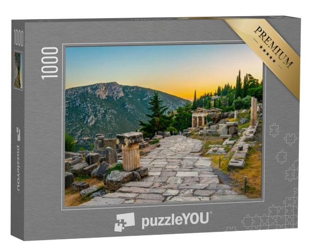 Puzzel 1000 stukjes „Zonsondergang over Delphi, oude site, Griekenland“