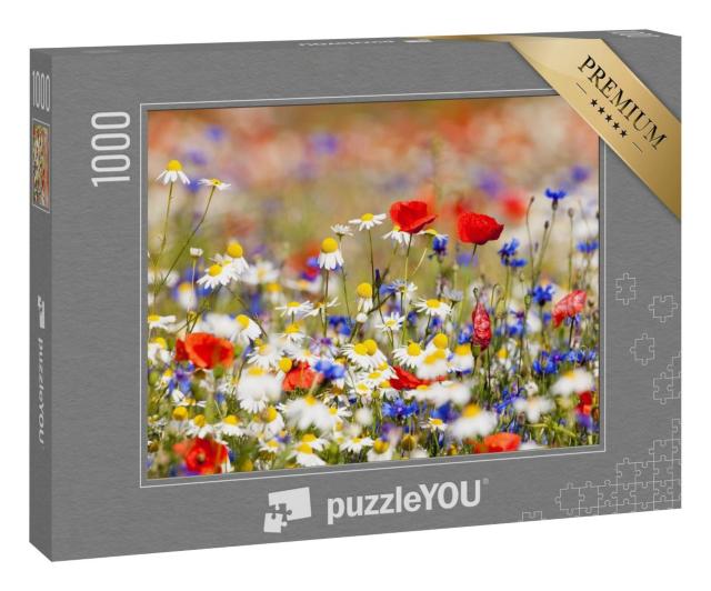 Puzzle 1000 Teile „Blühende Wildblumen auf der Wiese, Frühling“
