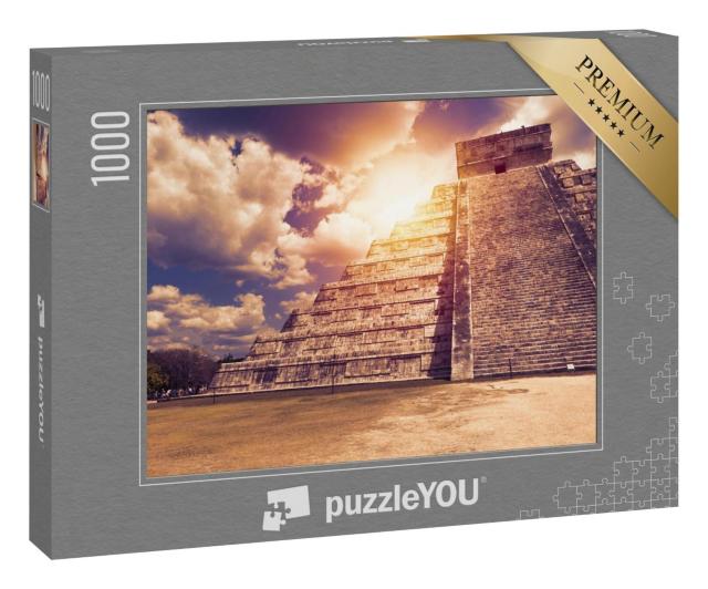Puzzle 1000 Teile „Der Kukulkan-Tempel von Chichén Itzá, Maya-Pyramide in Yucatan, Mexiko“