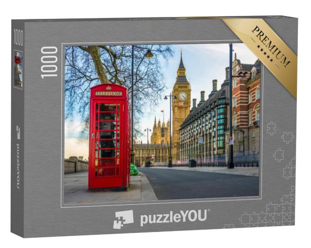 Puzzel 1000 stukjes „Telefooncel en Big Ben, Londen, Engeland“