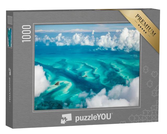 Puzzel 1000 stukjes „Zeegezicht boven de Bahama's van bovenaf“