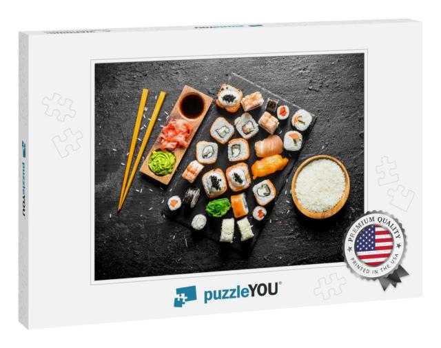 The Range of Different Types of Sushi, Rolls & Maki with... Jigsaw Puzzle