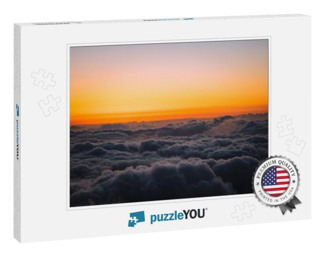 Beautiful Colorful Dramatic Sunset Above Clouds from Hale... Jigsaw Puzzle
