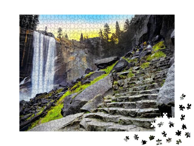 Puzzle 1000 Teile „Vernal Falls im Yosemite National Park, Kalifornien, USA“