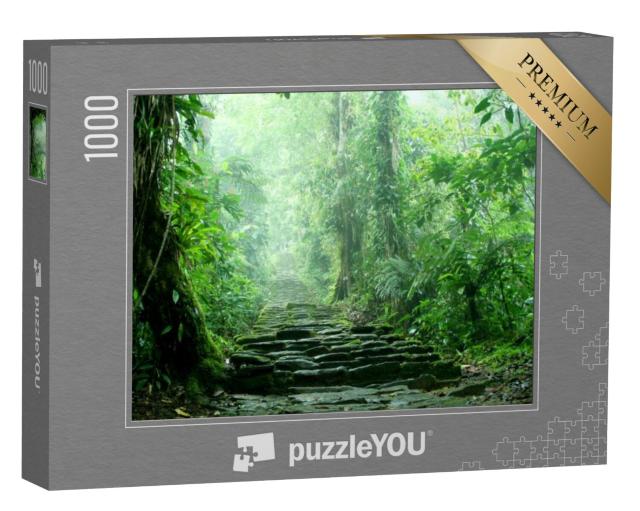 Puzzel 1000 stukjes „Verborgen trap diep in de Colombiaanse jungle“