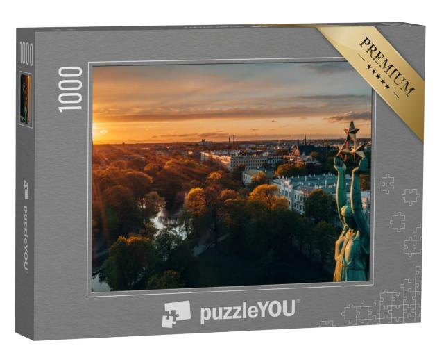 Puzzel 1000 stukjes „Milda Vrijheidsmonument in Riga, Letland“