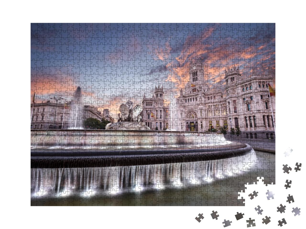 Puzzle 1000 Teile „Kommunikationspalast und Cibeles Plaza, Madrid, Spanien“