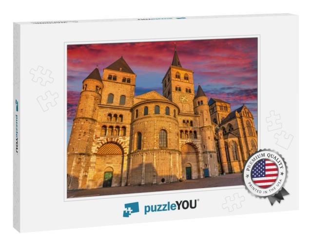 Panoramic View of the Cathedral in Trier During a Dramati... Jigsaw Puzzle