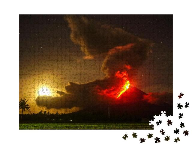 Puzzle 1000 Teile „Ausbruch des Mayon-Vulkans auf den Phlilippinen“