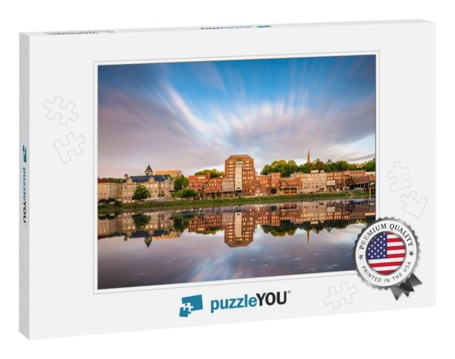 Augusta, Maine, USA Downtown Skyline on the Kennebec River... Jigsaw Puzzle