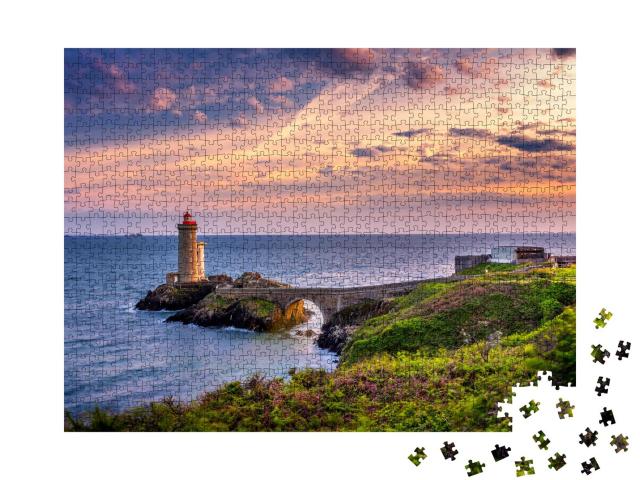 Puzzle 1000 Teile „Leuchtturm Phare du Petit Minou in Plouzane, Bretagne, Frankreich“