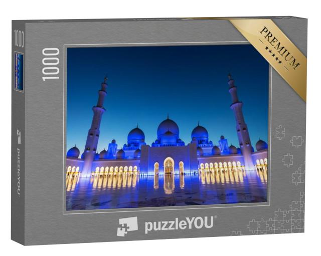 Puzzel 1000 stukjes „De Sheikh Zayed Grote Moskee in Abu Dhabi bij nacht“