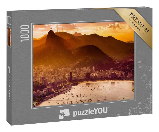 Puzzle 1000 Teile „Blick über das abendliche Rio De Janeiro, Brasilien“