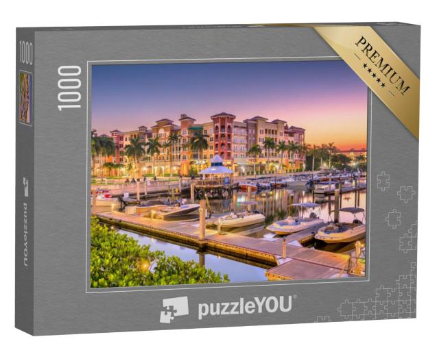 Puzzel 1000 stukjes „Skyline op het water in de ochtend: Naples, Florida, VS“