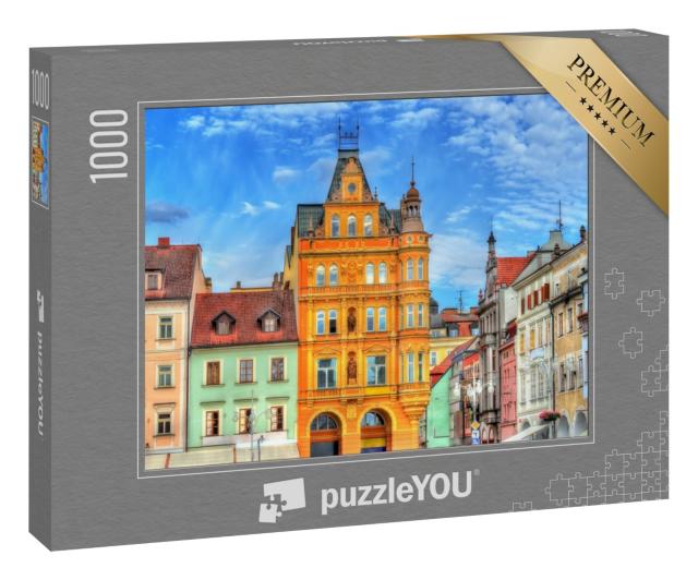 Puzzle 1000 Teile „Gebäude der Altstadt von Budweis, Tschechische Republik“