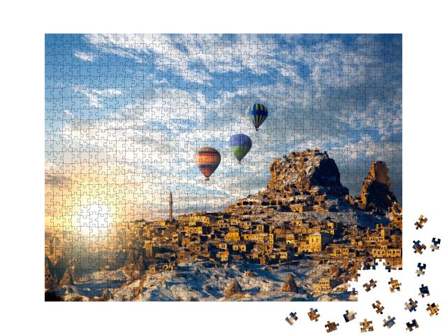 Puzzle 1000 Teile „Heißluftballonfahrt über das wundersame Kappadokien, Türkei“