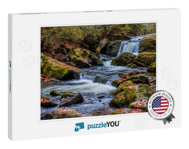 Waterfall Flowing in the Tremont Area... Jigsaw Puzzle