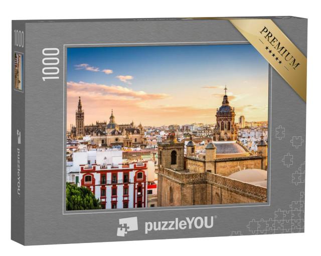 Puzzel 1000 stukjes „Skyline van het historische centrum van Sevilla, Spanje“