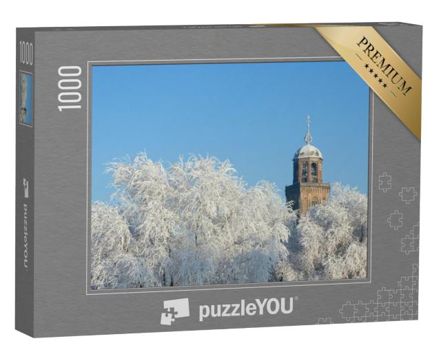 Puzzel 1000 stukjes „De toren van de Grote Kerk in Deventer, Nederland“